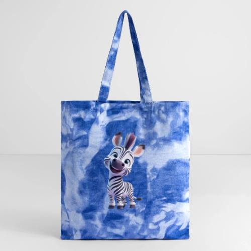 Playful 3D Baby Zebra Smiling Brightly - Tie Dye Tote Bag