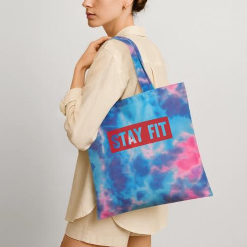 Stay Fit - Tie Dye Tote Bag