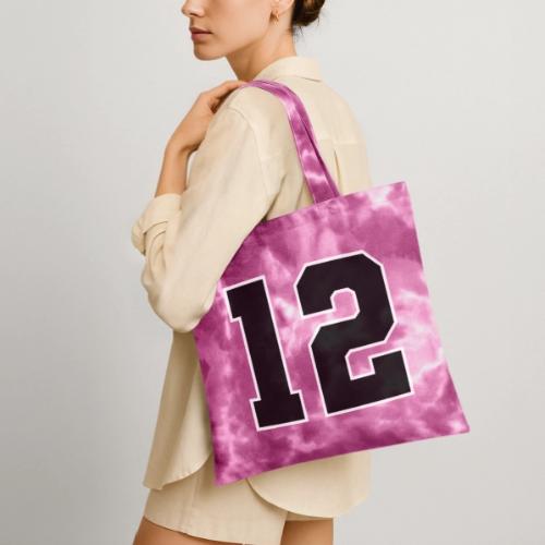Varsity Number 12 Sports Design - Tie Dye Tote Bag