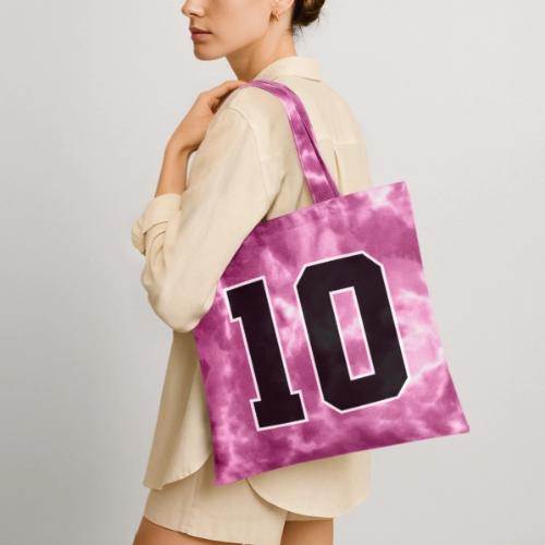 Varsity Number 10 Athletic Design - Tie Dye Tote Bag