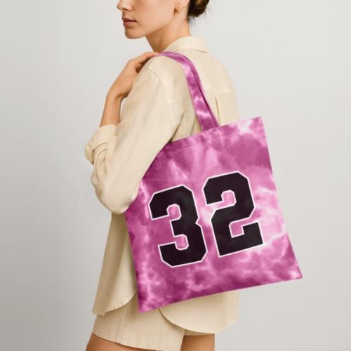 Varsity Number 32 Athletic Design - Tie Dye Tote Bag