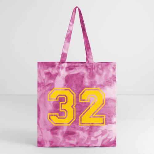 Number 32 in a classic athletic collegiate font - Tie Dye Tote Bag