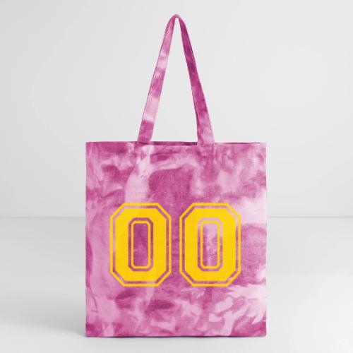Number 00 in a classic athletic collegiate font - Tie Dye Tote Bag