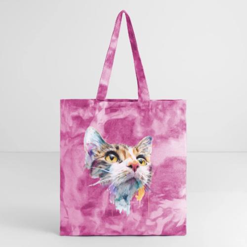 Chromatic Cat Splash - Tie Dye Tote Bag