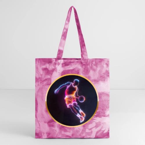 Neon Basketball Player - Tie Dye Tote Bag