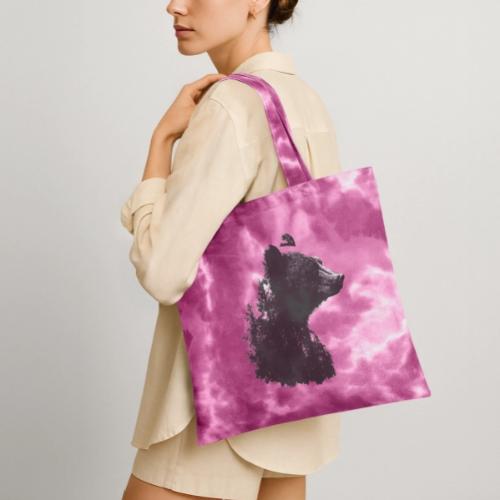 Forest Within the Bear - Tie Dye Tote Bag