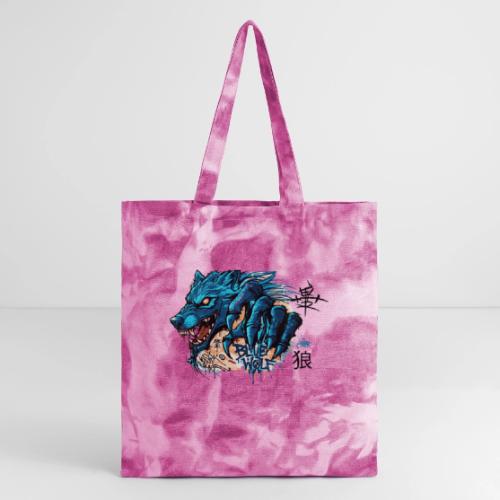 Blue Wolf Graffiti Street Art - Tie Dye Tote Bag