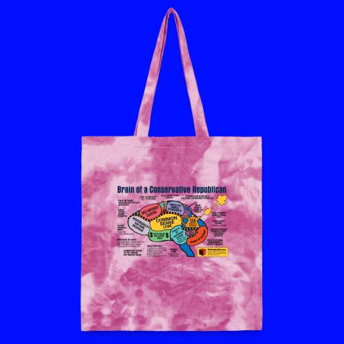 Brain of a Conservative Republican - Tie Dye Tote Bag