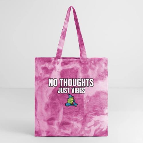 No Thoughts Just Vibes Funny Frog Shirt - Tie Dye Tote Bag