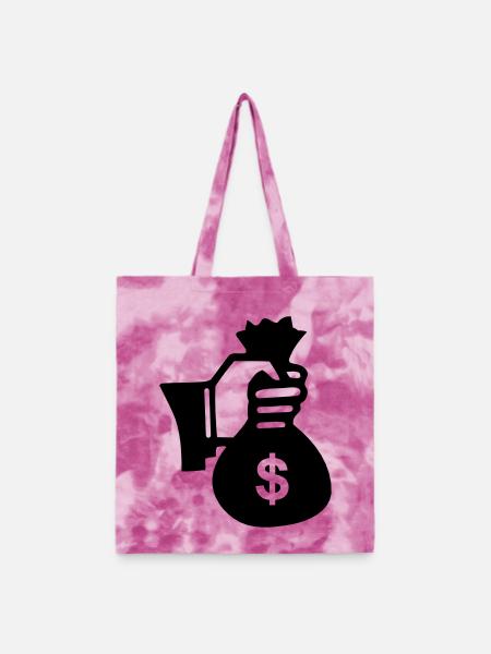 Money - Tie Dye Tote Bag - pink lady