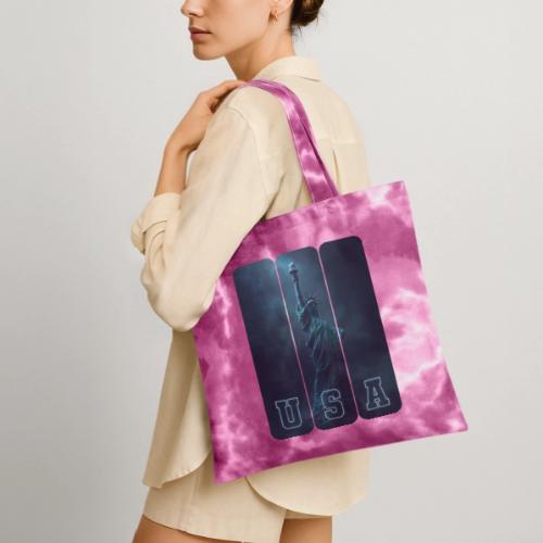 Neon Liberty USA Triptych - Tie Dye Tote Bag