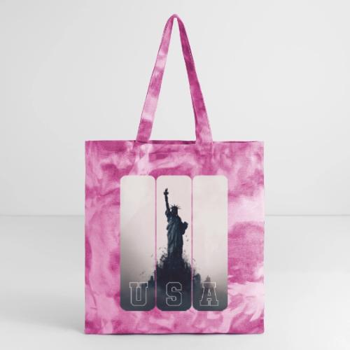 USA: Liberty Rising Over Manhattan - Tie Dye Tote Bag