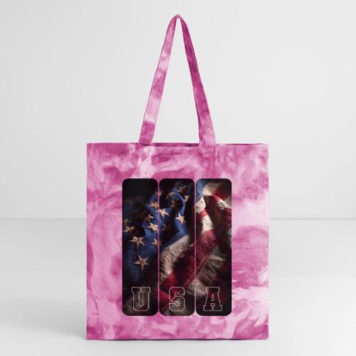 USA: Worn Stars and Stripes - Tie Dye Tote Bag