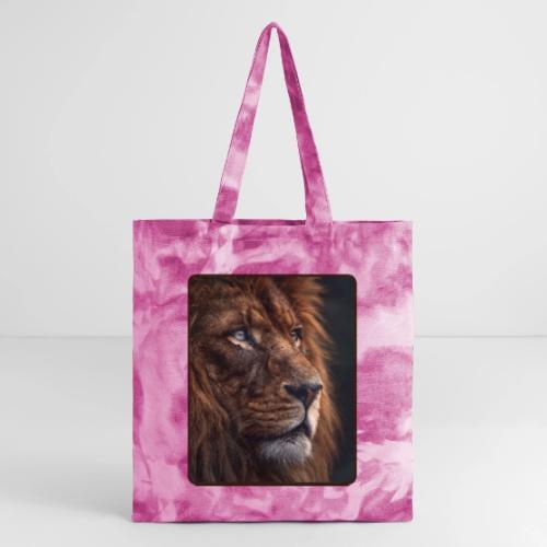 Lion Portrait Majestic Wildlife Design - Tie Dye Tote Bag