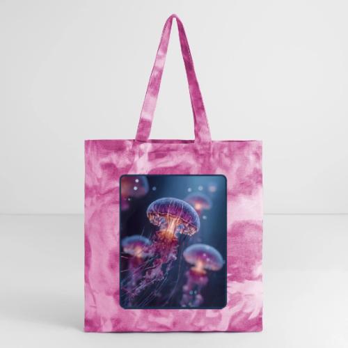 Glowing Jellyfish Deep Sea Design - Tie Dye Tote Bag