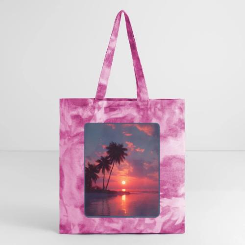 Tropical Sunset Ocean Reflection Design - Tie Dye Tote Bag