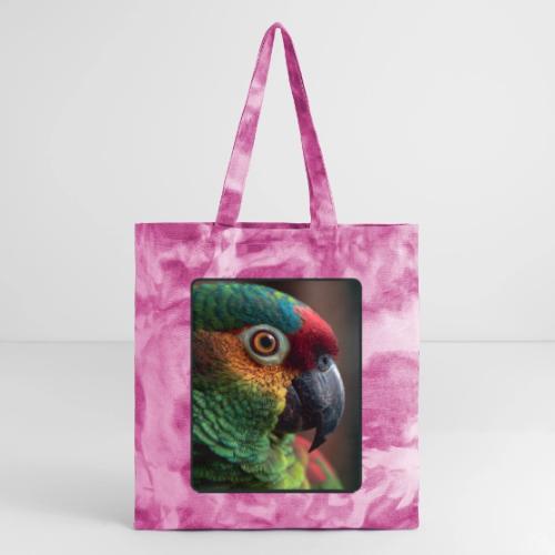 Colorful Parrot Close-Up Design - Tie Dye Tote Bag