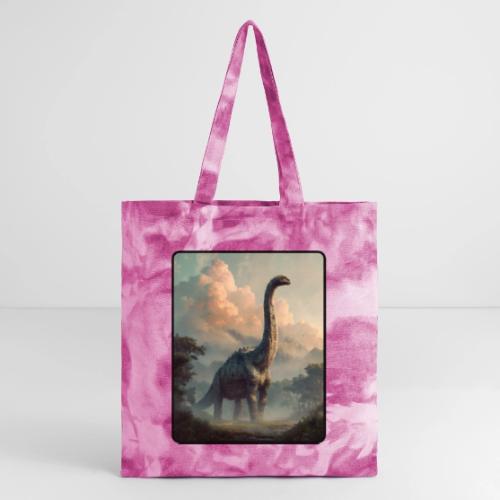 Brachiosaurus Prehistoric Scene Design - Tie Dye Tote Bag