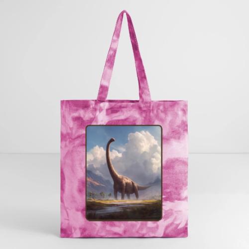Brachiosaurus Valley Landscape Design - Tie Dye Tote Bag