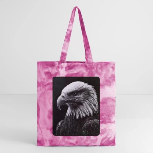 Black White Bald Eagle Design - Tie Dye Tote Bag