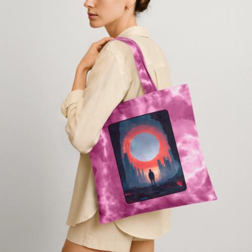 Cosmic Portal Future City Design - Tie Dye Tote Bag