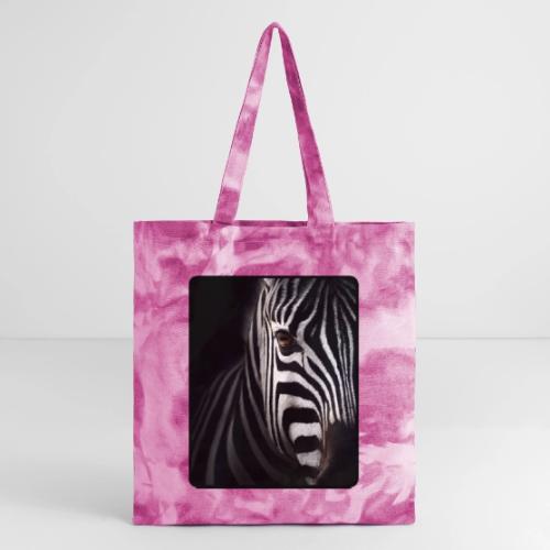 Zebra High Contrast Portrait Design - Tie Dye Tote Bag