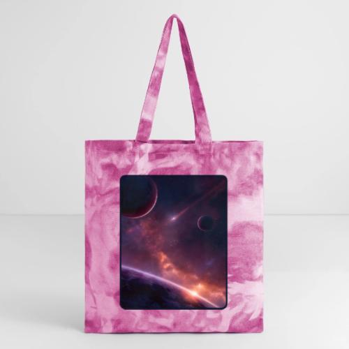 Cosmic Sunset Nebula Space Art - Tie Dye Tote Bag