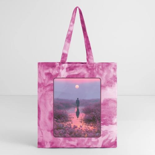 Ethereal Sunset Flower Field Art - Tie Dye Tote Bag