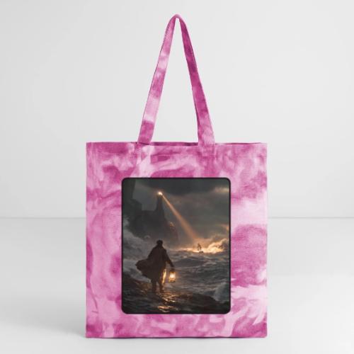 The Lone Lightkeeper's Beacon - Tie Dye Tote Bag