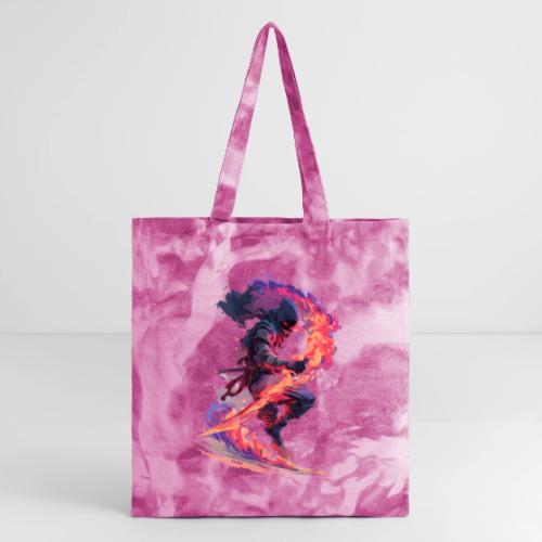 Flaming Ninja Warrior Fantasy Design - Tie Dye Tote Bag