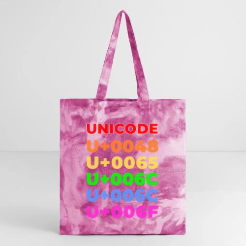 Hello, in unicode - Tie Dye Tote Bag