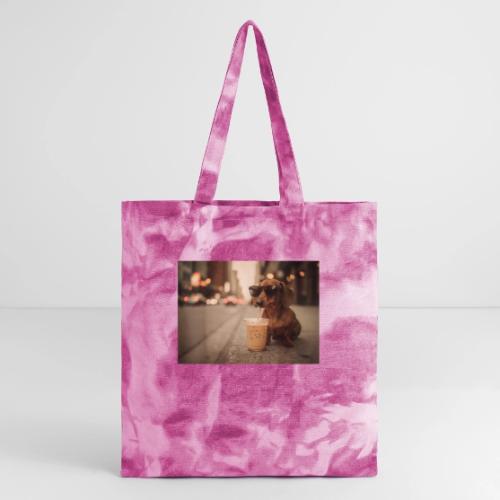 Funny Dachshund Iced Coffee Lover Tee - Tie Dye Tote Bag