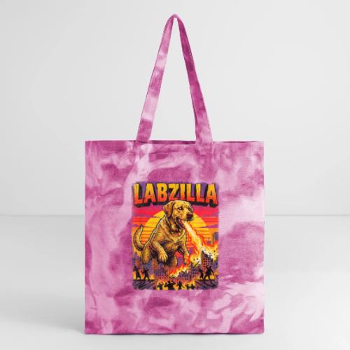 Labzilla Giant Yellow Labrador Monster Tee - Tie Dye Tote Bag