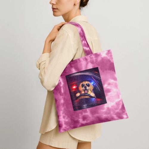 Funny Police Golden Retriever Meme Tee - Tie Dye Tote Bag