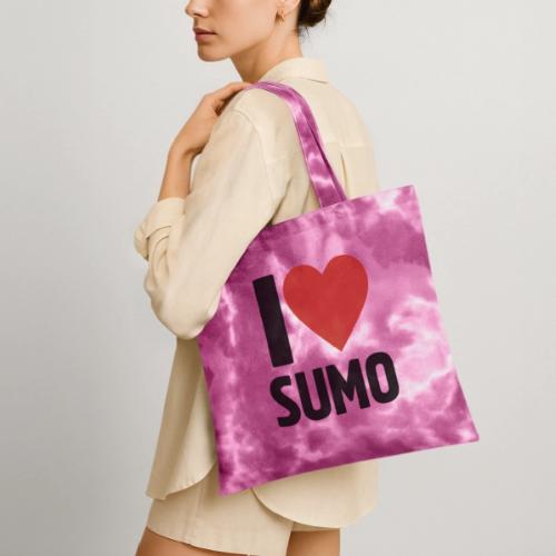I Love Sumo – Bold Minimalist Sumo Wrestling Fan - Tie Dye Tote Bag
