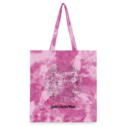 Santa's Festive Wheel T-Shirt - Tie Dye Tote Bag