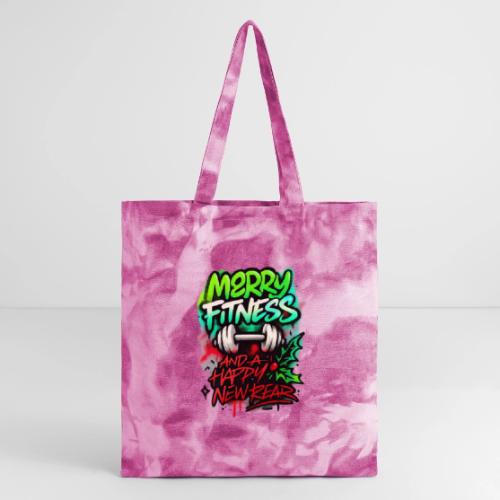 Merry Fitness Christmas Gym Humor - Tie Dye Tote Bag