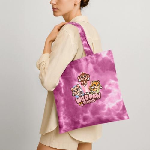 Wild Paw Squad Cute Animal Friends - Tie Dye Tote Bag