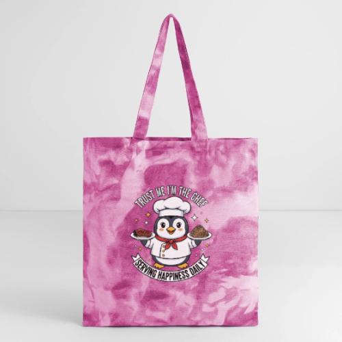 cute Penguin Chef-Funny Cartoon Daily Happiness - Tie Dye Tote Bag