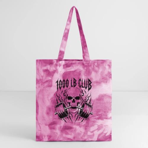 1000 LB Club Skull Barbell Powerlif - Tie Dye Tote Bag