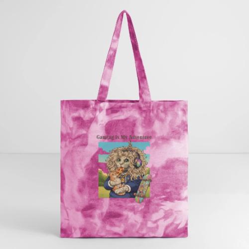 Gaming Cat Adventure: Pizza & Skates - Tie Dye Tote Bag
