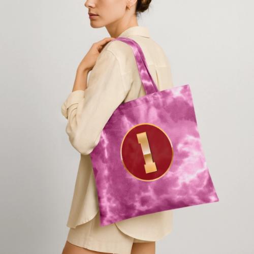 Number 1 in Gold Varsity Font - Tie Dye Tote Bag