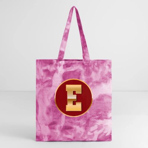 Letter E – Capital Varsity Alphabet Monogram - Tie Dye Tote Bag