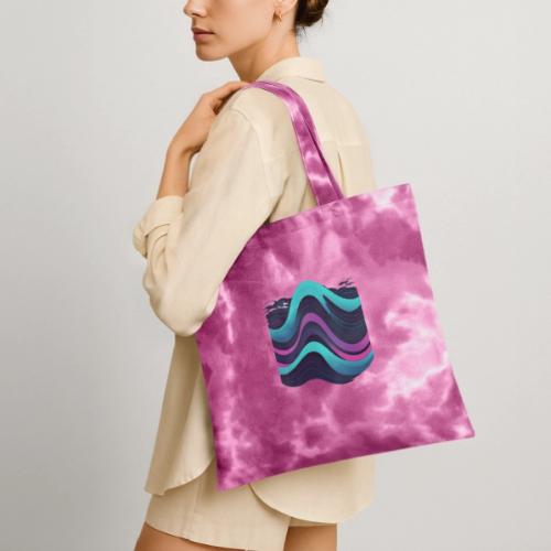 Abstract Wavy Ocean Pattern - Tie Dye Tote Bag