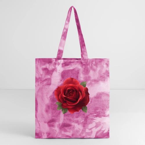 Rose: Crimson Bloom Elegance - Tie Dye Tote Bag
