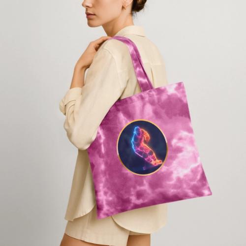 Hockey: Neon Hockey Sketch - Tie Dye Tote Bag