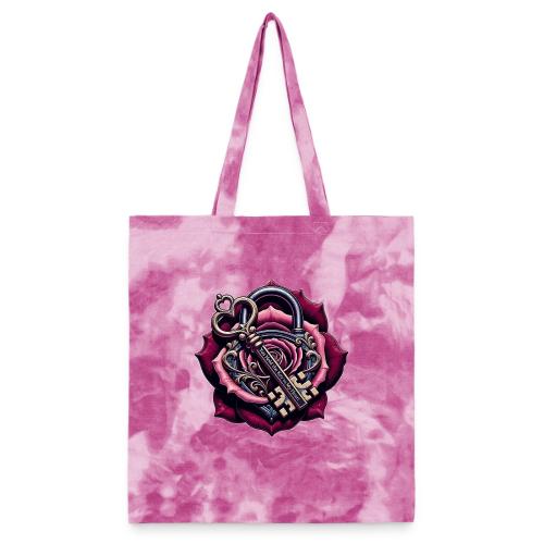 You Hold the Key to My Heart Rose Lock T-Shirt - Tie Dye Tote Bag