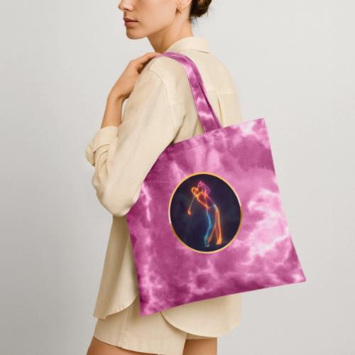 Neon Golf Motion - Tie Dye Tote Bag