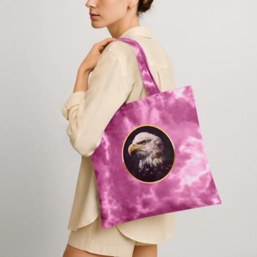 America: Golden Freedom Crest - Tie Dye Tote Bag