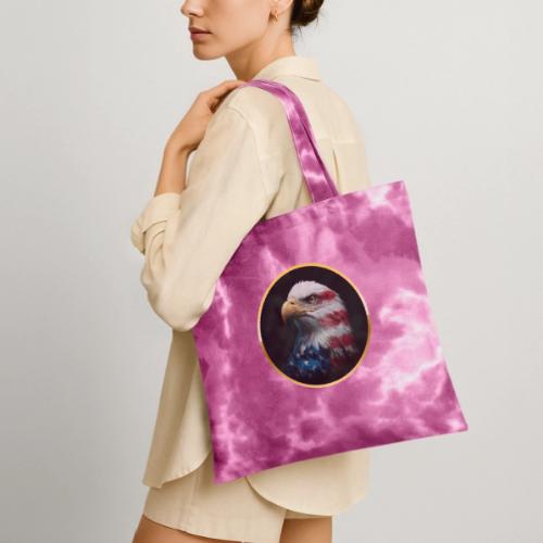 USA: Liberty Emblem - Tie Dye Tote Bag